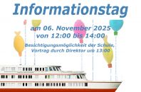06. November 2025: Informationstag am Schulschiff